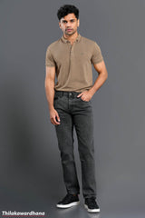 Men's Slim Fit Mid Washed Black Jean