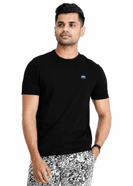 Moose Comfort Fit Crew Neck T Shirt - Jet Black Heather