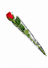 Wrapped Artificial Red Rose Single Pcs