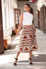 Tendenza Printed Aline Midi Skirt