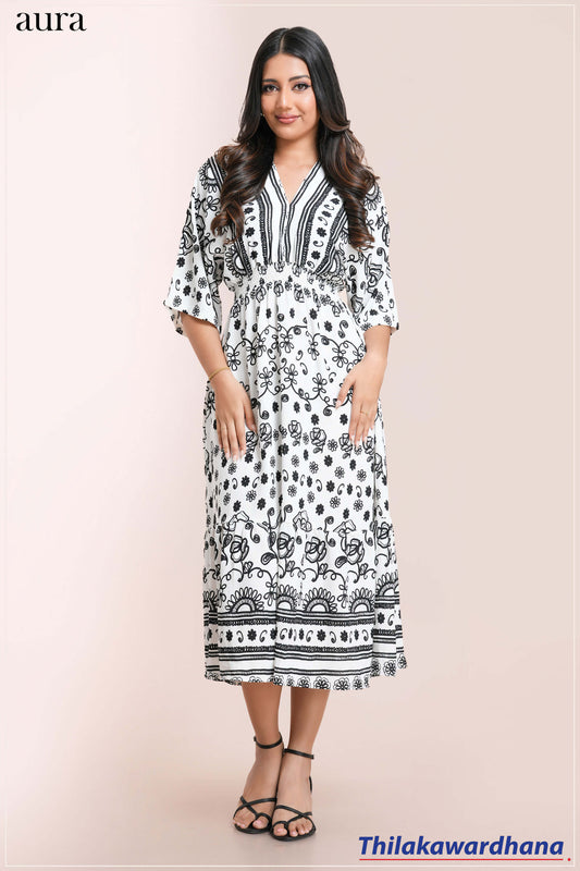 Aura Bohemian Printed Kaftan Dress