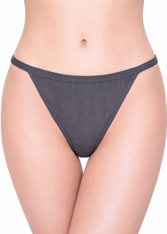 High-Cut Ribbed Thong Underwear