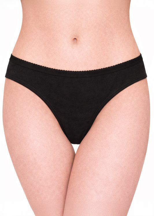 High-Waisted Scalloped Trim Brief