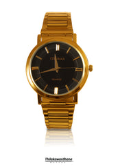 Stainless Steel Gold Color Strap Men's Watch