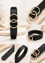 Elegant Double Ring Women's Belt