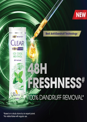 Clear Ice Cool Menthol Shampoo - 180ml