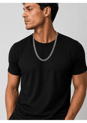 Silver Cuban Link Chain Necklace