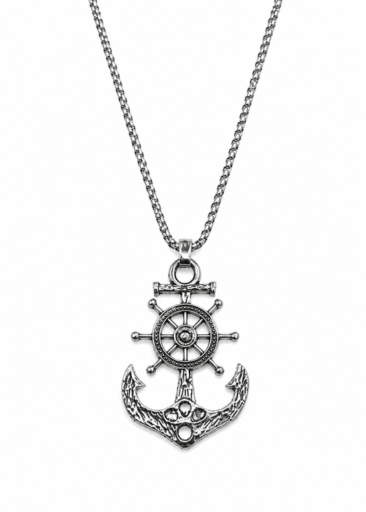 Men's Vintage Nautical Anchor Pendant Necklace