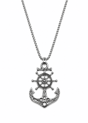 Men's Vintage Nautical Anchor Pendant Necklace