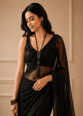 Elegant Black Tassel Statement Necklace