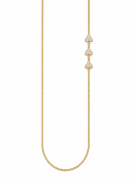 Elegant Gold Heart Chain Necklace