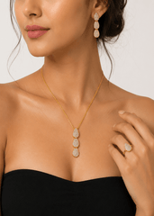 Luxury Gold Crystal Jewelry Set