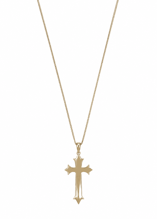 Men's Elegant Gold Cross Pendant Necklace