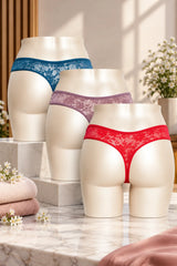 Amante Lace Thong - 3Pcs Pack (Multicolor)
