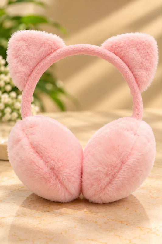Soft Plush Pink Earmuffs – Cozy Comfort & Cute Style