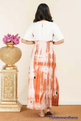 Tendenza Waist Gathered Flared Sleeve Dress