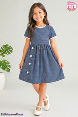 T Tots Stripe Printed Dress