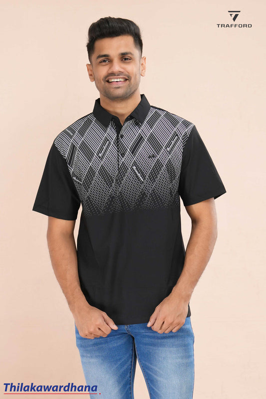 Print Detailed Polo T Shirt