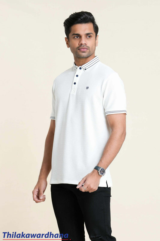 Trafford Premium Striped Polo T Shirt