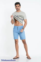 Dark Washed Denim Short - (Mud Blue)