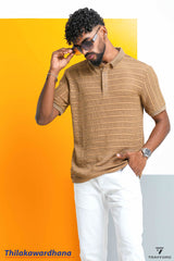 Trafford Sandstone Knit Polo