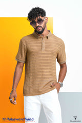 Trafford Sandstone Knit Polo
