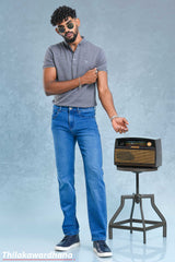 Men's Slim Fit Mid Washed Jean