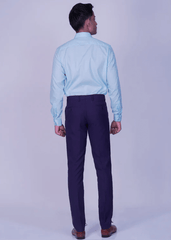 Emerald Long Sleeve Formal Slim Fit Shirt - B Blue