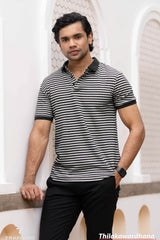 Trafford Striped Classic Polo T Shirt