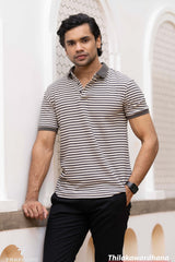 Trafford Striped Classic Polo T Shirt