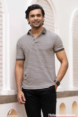 Trafford Striped Classic Polo T Shirt