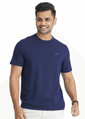 Moose Comfort Fit Crew Neck T Shirt - Patroit Blue