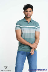 Trafford Trafford Horizon Stripe Polo T Shirt