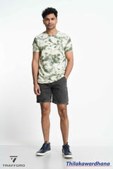 Black Mid Washed Denim Short