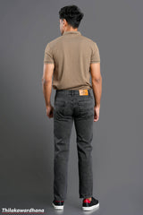 Men's Slim Fit Mid Washed Black Jean