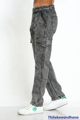 Men's Mid Washed Panel Detailed Jean