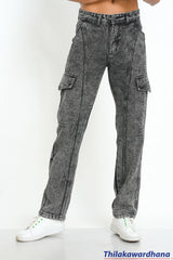 Men's Mid Washed Panel Detailed Jean