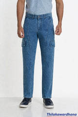 Men's Mid Washed Panel Detailed Jean