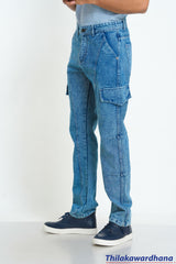 Men's Mid Washed Panel Detailed Jean