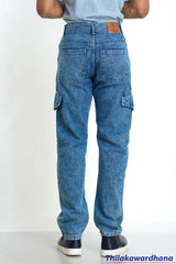 Men's Mid Washed Panel Detailed Jean