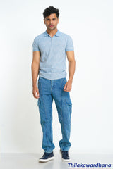 Men's Mid Washed Panel Detailed Jean