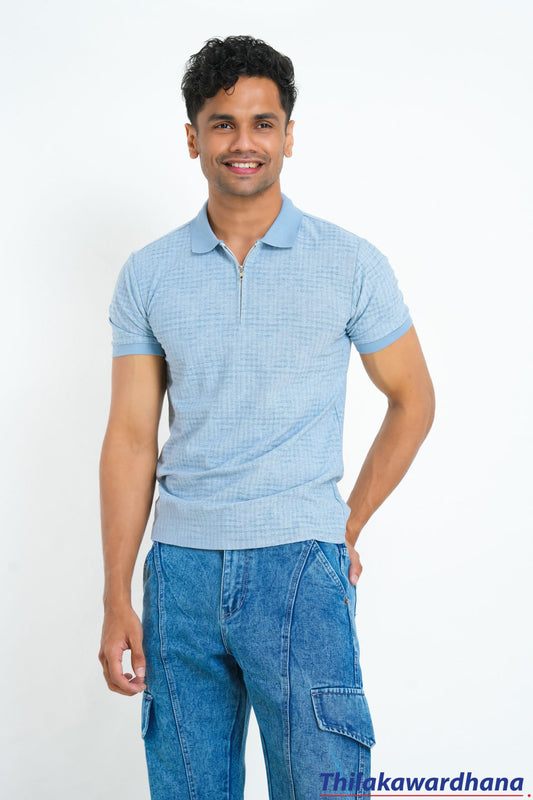 Trafford Zip Detailed Polo T Shirt