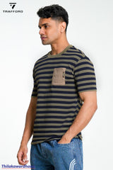 Trafford Urban Stripe Contrast Pocket T Shirt