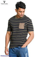 Trafford Urban Stripe Contrast Pocket T Shirt
