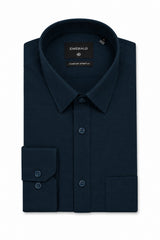 Emerald Formal Slim Fit Long Sleeve Shirt - Navy