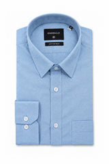 Emerald Formal Oxford Slim Fit Long Sleeve Shirt - Blue Blue