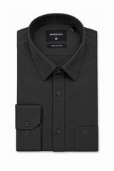 Emerald Formal Slim Fit Long Sleeve Shirt - Black INK