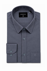 Emerald Formal Slim Fit Long Sleeve Shirt - Steel Grey
