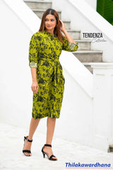 Tendenza Tab Sleeve Belted Shirt Dress