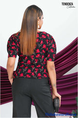 Tendenza Floral printed Puff Sleeve Tee